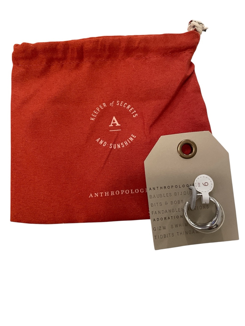 Anthropologie Silver Chunky Hoop Ring